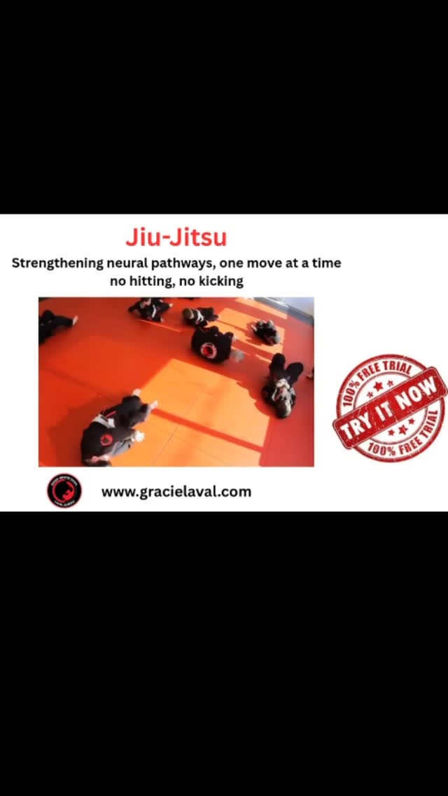 A graphic above an overhead video of children in black gis practising on red and orange mats